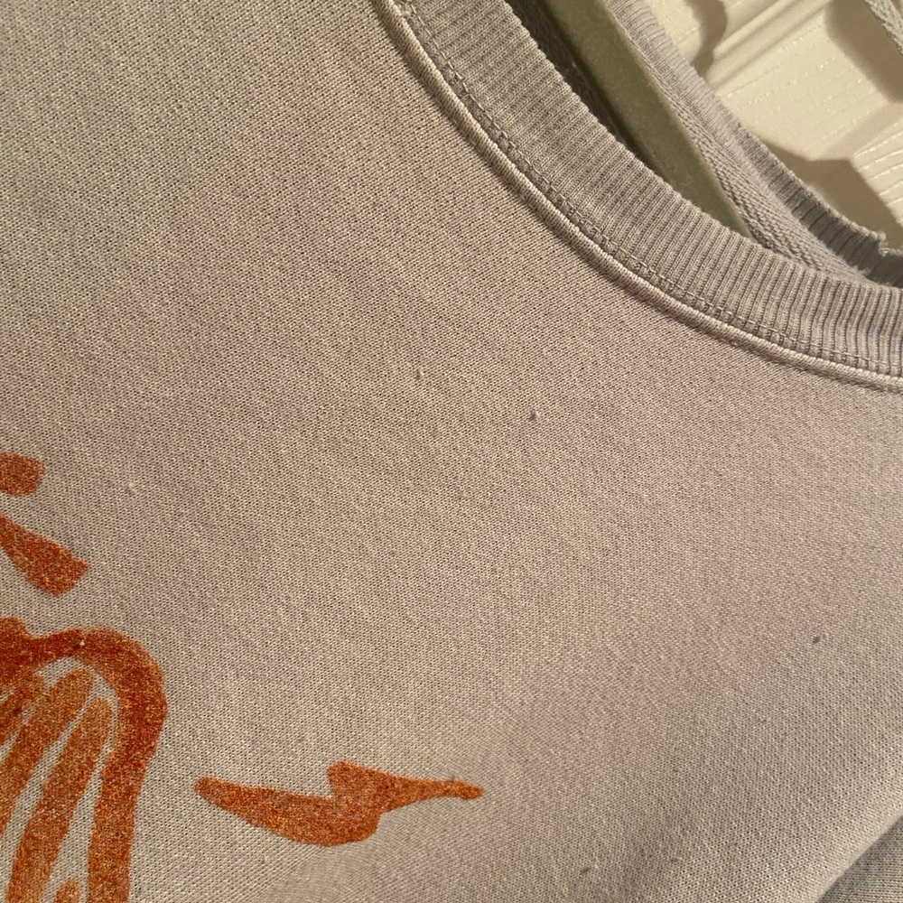 NWOT! We The Free by Free People Women's Gray and Orange Graphic Camden Sweater - Picture 2 of 11